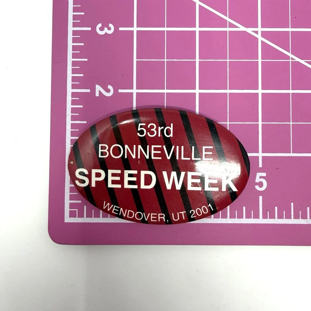 2001 Bonneville Speed Week Wendover Utah Large Racing Event Pin Button Badge